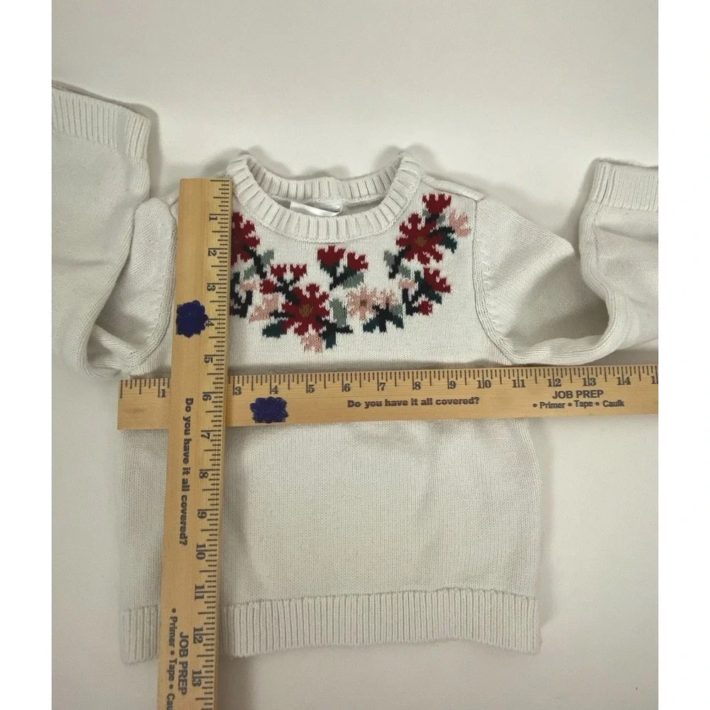 Carter's Girls Sweater White Size 3T Winter Christmas Cotton Colorful